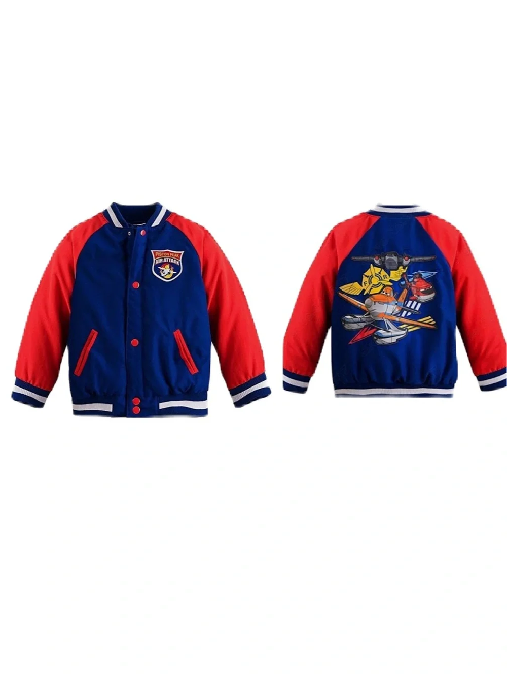 Disney Store Planes Fire & Rescue Varsity Jacket Coat Boys Red Blue 5/6